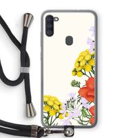Wilde bloemen: Samsung Galaxy A11 Transparant Hoesje met koord