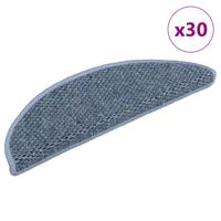 VidaXL Trapmatten zelfklevend sisal-look 30 st 56x17x3 cm blauw
