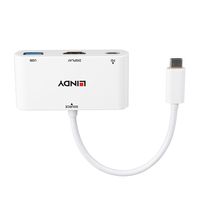 LINDY USB-C Adapter [1x USB-C stekker - 1x HDMI-bus, USB 3.2 Gen 1 bus A (USB 3.0)] 43340 - thumbnail
