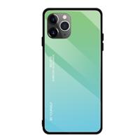 Voor iPhone 11 gradiënt kleur glas geval (groen)