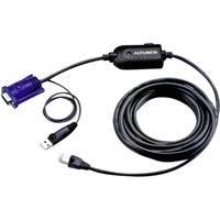 ATEN KVM Adapter [1x USB 1.1 stekker A, VGA-stekker - 1x RJ45-bus] 4.50 m Zwart