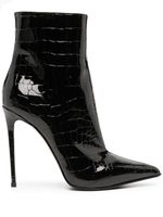 Le Silla Eva 120mm crocodile-embossed boots - Noir