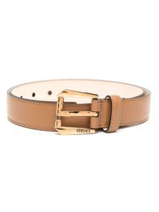 Versace ceinture en cuir à logo gravé - Marron