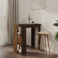 Bartafel met schap 102x50x103,5 cm bewerkt hout gerookt eiken
