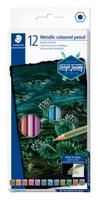 Kleurpotloden staedtler metallic 12 stuks st