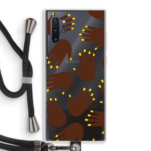 Hands dark: Samsung Galaxy Note 10 Plus Transparant Hoesje met koord