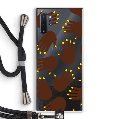 Hands dark: Samsung Galaxy Note 10 Plus Transparant Hoesje met koord