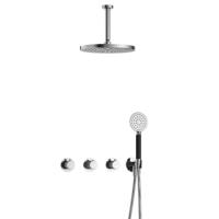 Hotbath Cobber X - CX7067 - Inbouw Regendoucheset - Chroom - 2 Stopkranen - Thermostatisch - Plafondbuis 15 cm - Hoofddouche 300 mm - Ronde Handdouche 3 Standen - met M106 - Waterbesparend