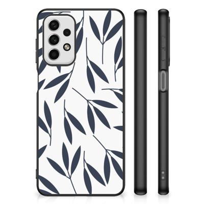Samsung Galaxy A23 Bloemen Hoesje Leaves Blue