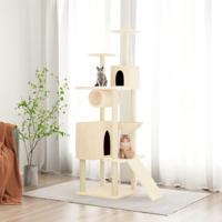 VidaXL Kattenmeubel met sisal krabpalen 168 cm crèmekleurig