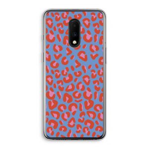 Leopard blue: OnePlus 7 Transparant Hoesje