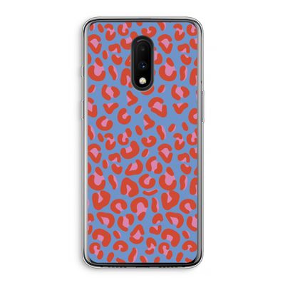 Leopard blue: OnePlus 7 Transparant Hoesje