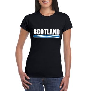 Zwart Schotland supporter t-shirt voor dames