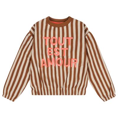 Tumble & Dry winter sweater meisjes - off wit/bruin - Mon Amour