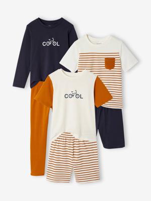 Set van 3 pyjama's met fietsen, lange en korte mouwen karamel Set van 3 pyjama's met fietsen, lange en korte mouwen karamel