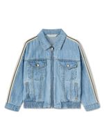 Palm Angels Kids veste en jean à logo imprimé - Bleu