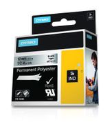 Labeltape DYMO IND RHINO 18486 Polyester Tapekleur: Metallic Tekstkleur:Zwart 12 mm 5.5 m - thumbnail