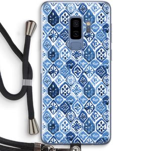 Blauw motief: Samsung Galaxy S9 Plus Transparant Hoesje met koord