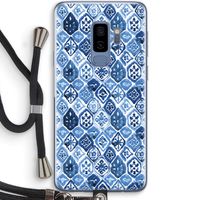 Blauw motief: Samsung Galaxy S9 Plus Transparant Hoesje met koord