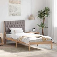Bedframe met Gevoerd Hoofdgedeelte Bruin 90 x 200 cm