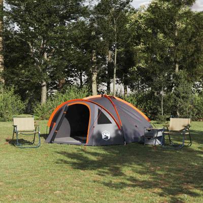 Tent met dak Grijs en oranje Large Polyester en glasvezel