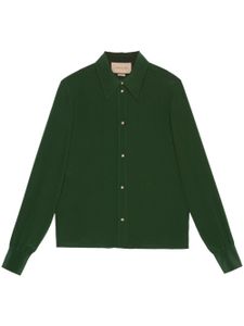 Gucci chemise en soie à logo brodé - Vert