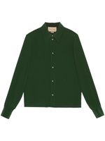 Gucci chemise en soie à logo brodé - Vert - thumbnail