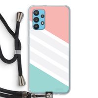 Strepen pastel: Samsung Galaxy A32 4G Transparant Hoesje met koord