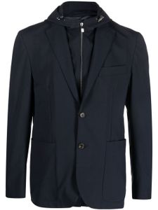 Corneliani blazer Cordwool à design superposé - Bleu