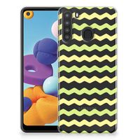 Samsung Galaxy A21 TPU bumper Waves Yellow