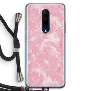 Abstract Painting Pink: OnePlus 7 Pro Transparant Hoesje met koord