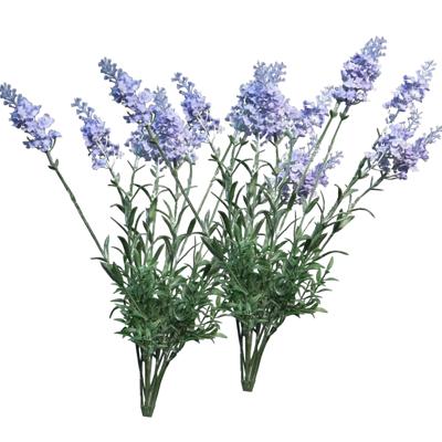Kunstbloemen bosje Lavendel / Lavendula - 2x - 40 cm - blauw/paars - kunst zijdebloemen