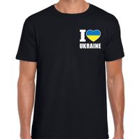 I love Ukraine t-shirt Oekraine zwart op borst voor heren