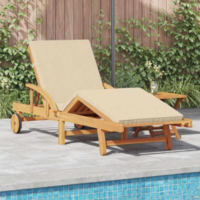 Ligstoel 2 pcs Beige 40 x 40 x 40cm Massief acaciahout