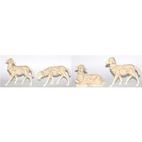 4x Witte schapen beeldjes 10 x 10 cm dierenbeeldjes - thumbnail