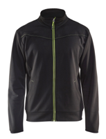 Blåkläder Service Sweatshirt met rits 33622526 | Zwart/High-Vis Geel | Maat S - 7330509550830