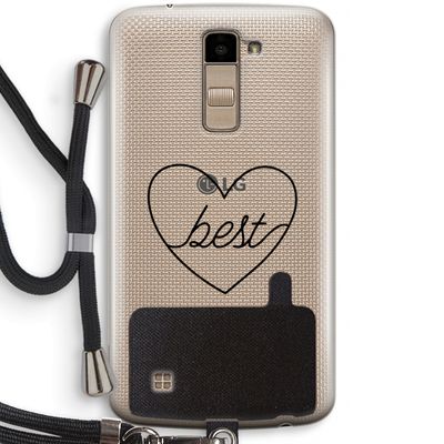 Best heart black: LG K10 (2016) Transparant Hoesje met koord