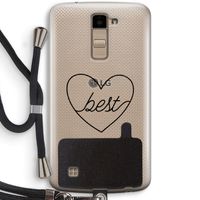 Best heart black: LG K10 (2016) Transparant Hoesje met koord