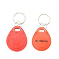 10 stuks 125KHz TK/EM4100 proximity ID kaart Chip Sleutelhanger sleutel ring (rood)