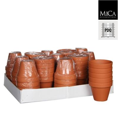 Stan pot rond terra doos a 65 stuks h7,5xd9 cm - Mica decorations e