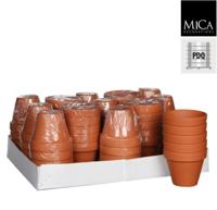 Stan pot rond terra doos a 65 stuks h7,5xd9 cm - Mica decorations e