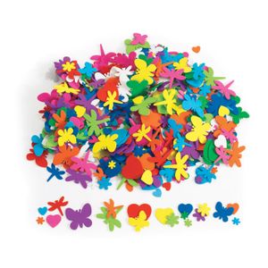 Colorations - bloemen, hart en insecten vormen foam, 500st.