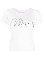 Musium Div. t-shirt en coton à logo orné de sequins - Blanc