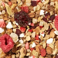 Yoghurt Bessencrème
 -
 Kruiden thee
 en
 Fruit thee