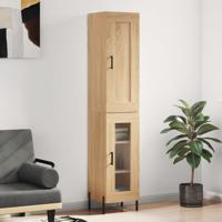 Hoge kast 34,5x34x180 cm bewerkt hout sonoma eikenkleurig