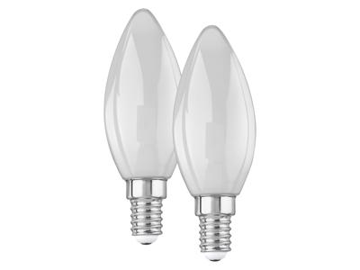 LIVARNO home 2 LED-lampen (Kaars E14, melkachtig 2,2W 2 stuks)