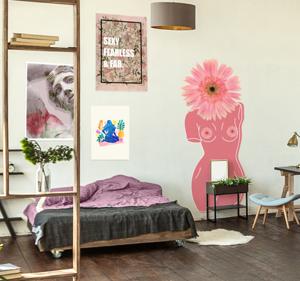 Abstracte Vrouw met Bloemenhoofd Poster