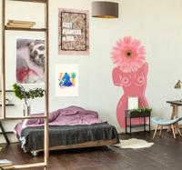 Abstracte Vrouw met Bloemenhoofd Poster
