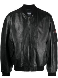 Raf Simons veste bomber en cuir à patch logo - Marron