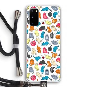 Kleurrijke katten: Samsung Galaxy S20 Transparant Hoesje met koord